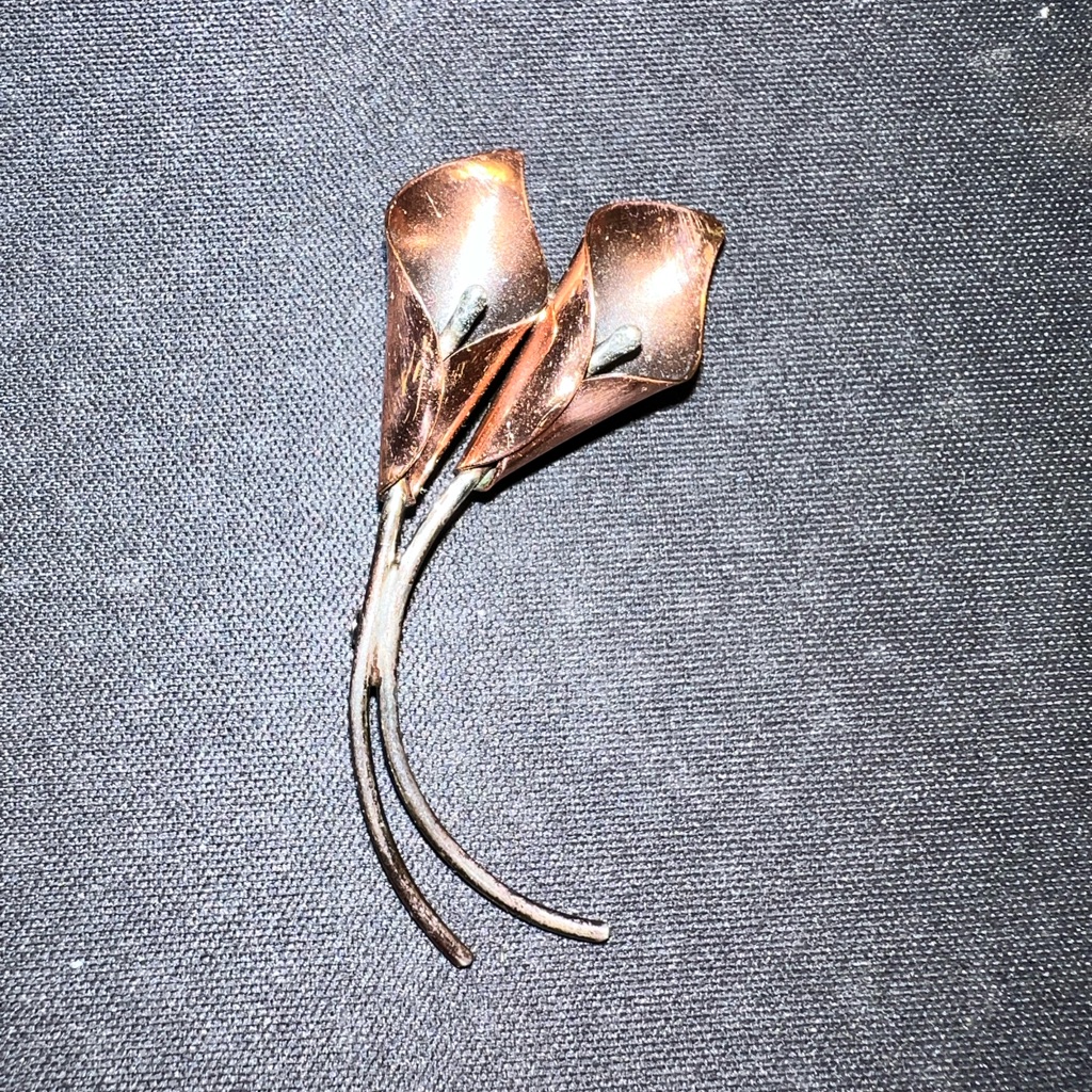 Copper Calla Lily Brooch